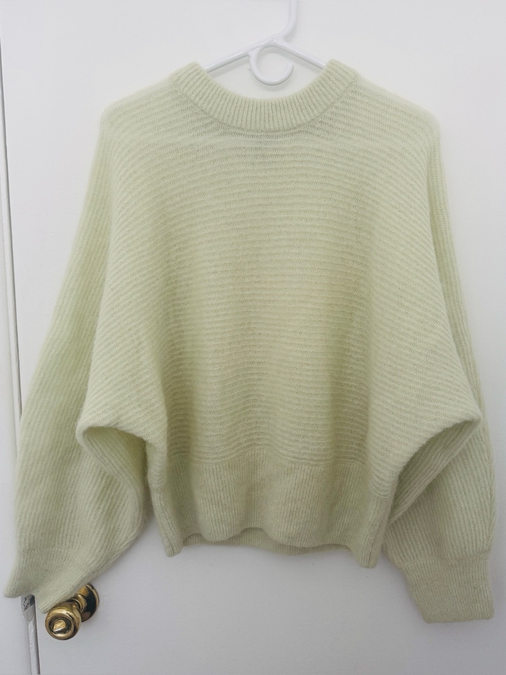 & other stories: Soft Crewneck Oversized Sweater in Pale Sage/mint